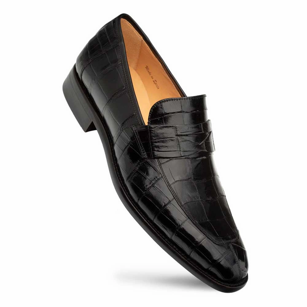 Tweed Loafers Mezlan Men's Black Piccolo Genuine American Alligator Penny Loafer