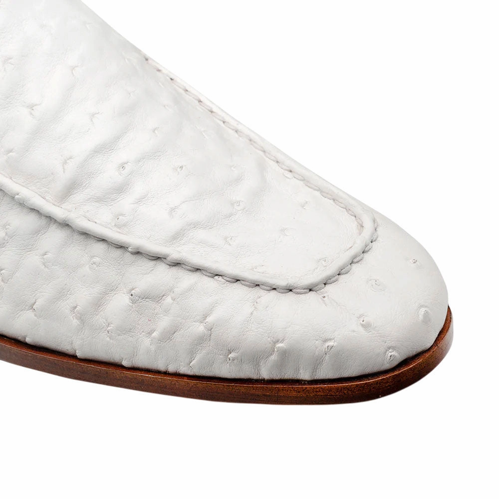 Mezlan Mens Menor White Genuine Ostrich Slip-On Loafers Baltimore