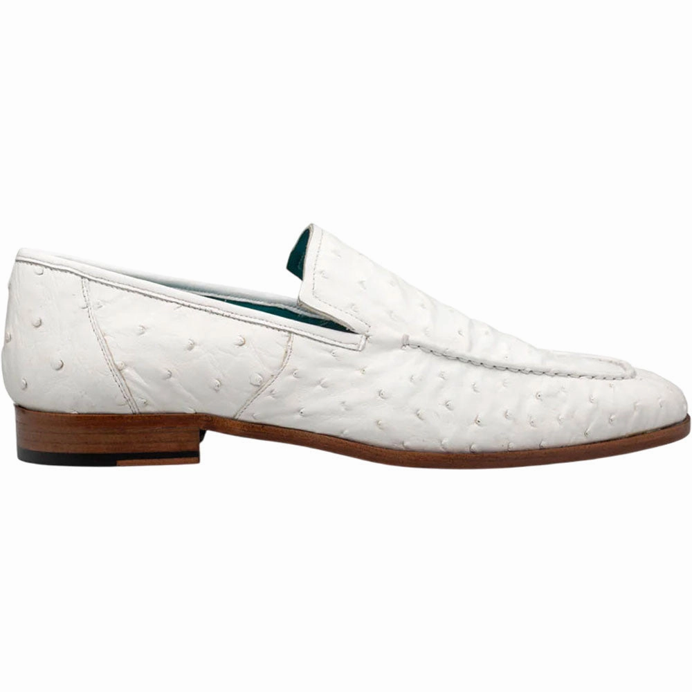 Fashionable Loafers Mezlan Mens Menor White Genuine Ostrich Slip-On