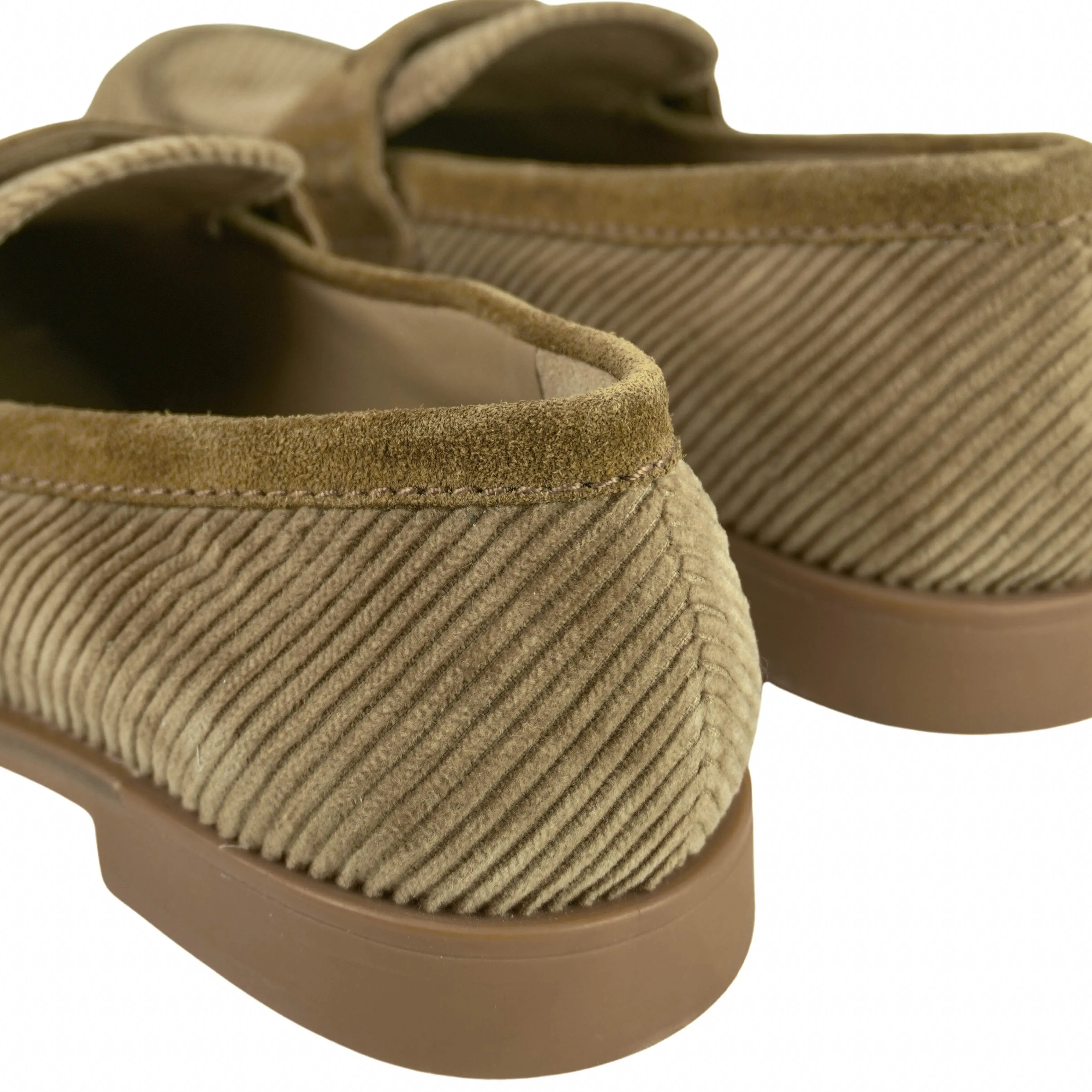 Miu Miu Corduroy Loafers in Beige Comfortable Dressy Flat Shoes