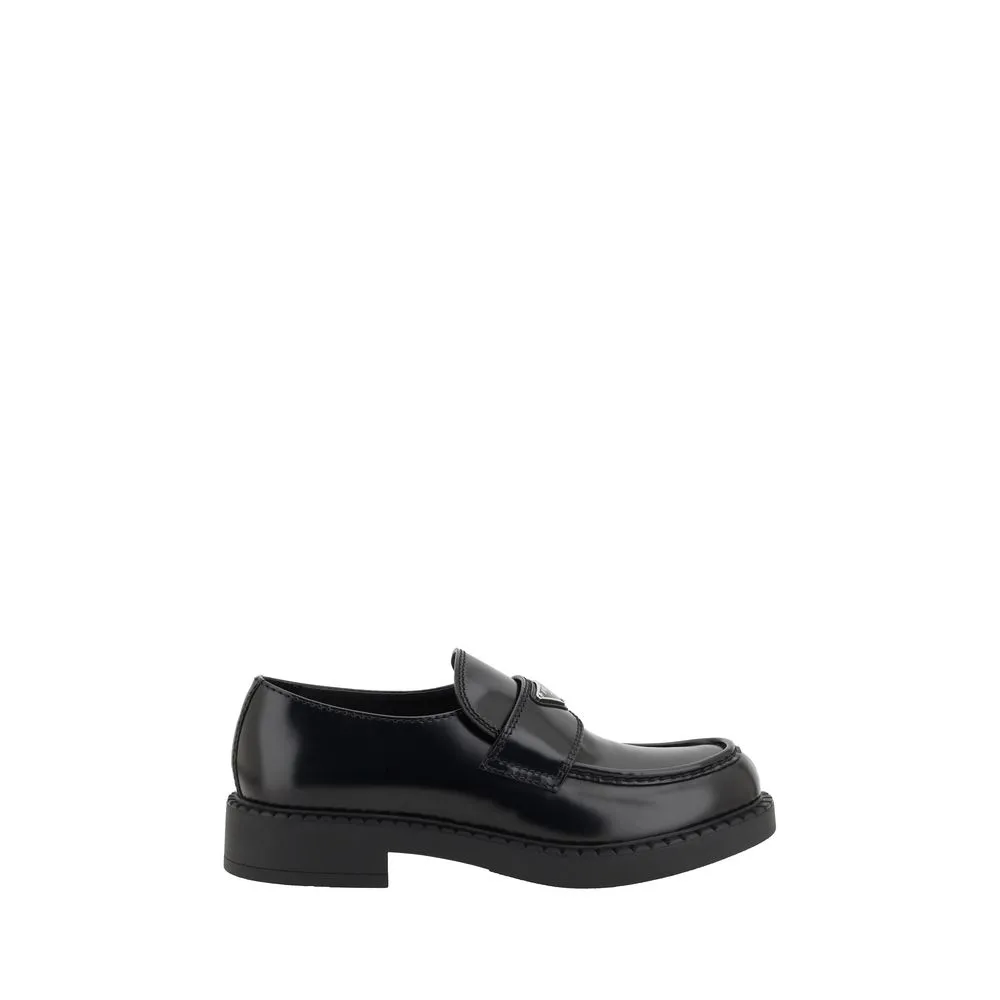 Square Loafers Prada Black Rubber Platform Loafers