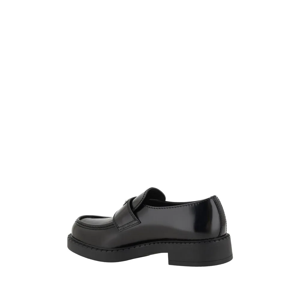 Suede Loafers Shoes Prada Black Rubber Platform Loafers