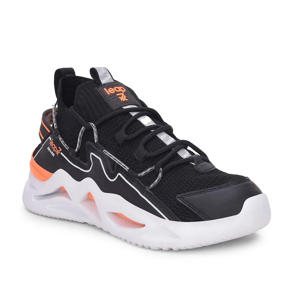 Leap7x Lacing Black Casual Shoes For Men NUCLEAR-1 By Liberty Casual Leather Tennis Shoes