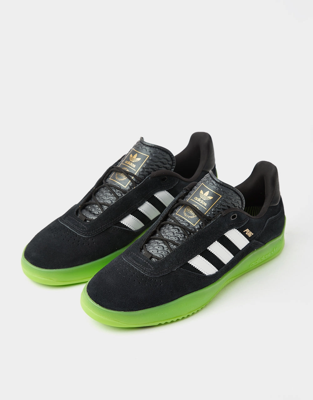 Adidas Fluidflow 2.0 Shoes Running adidas Puig Skate Shoes - Core Black/White/Semi Solar Green
