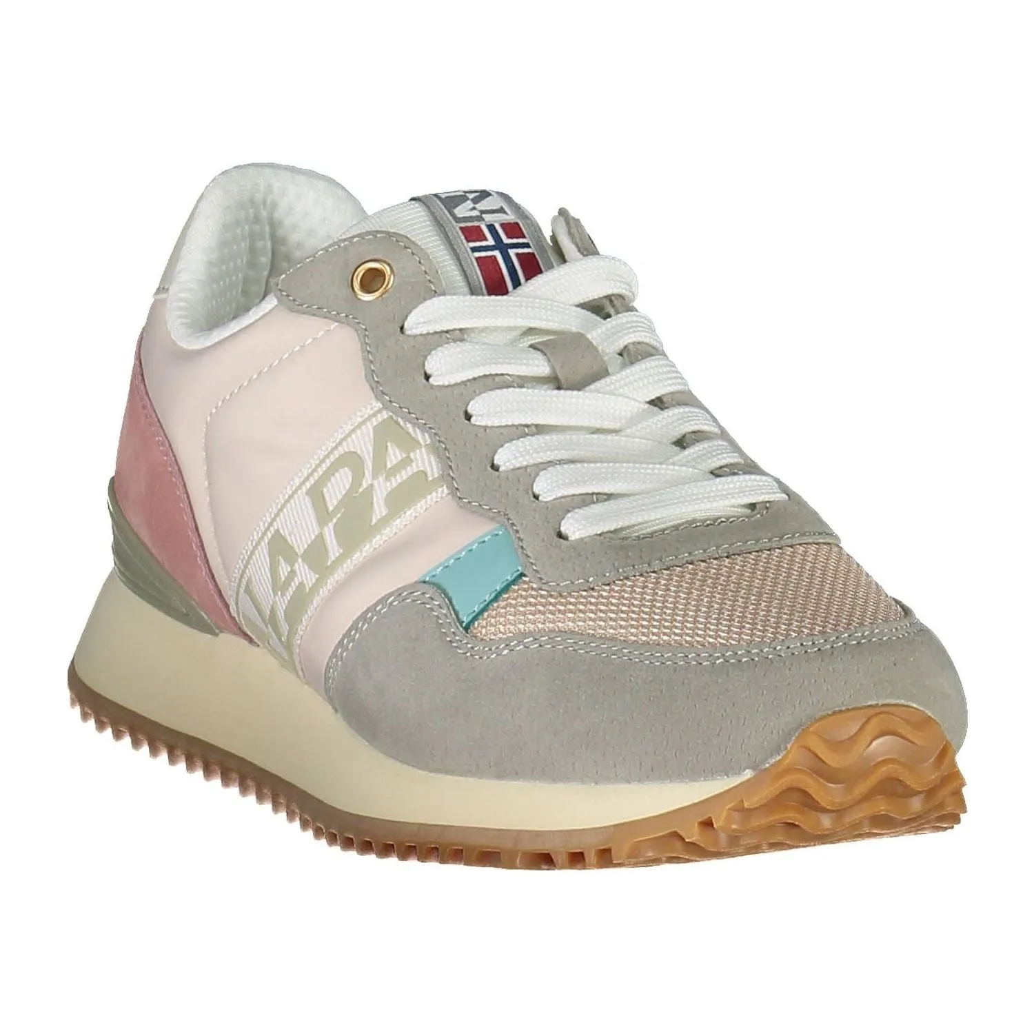 Sneakers Application Napapijri Chic Pink Laced Sneakers with Logo Detail