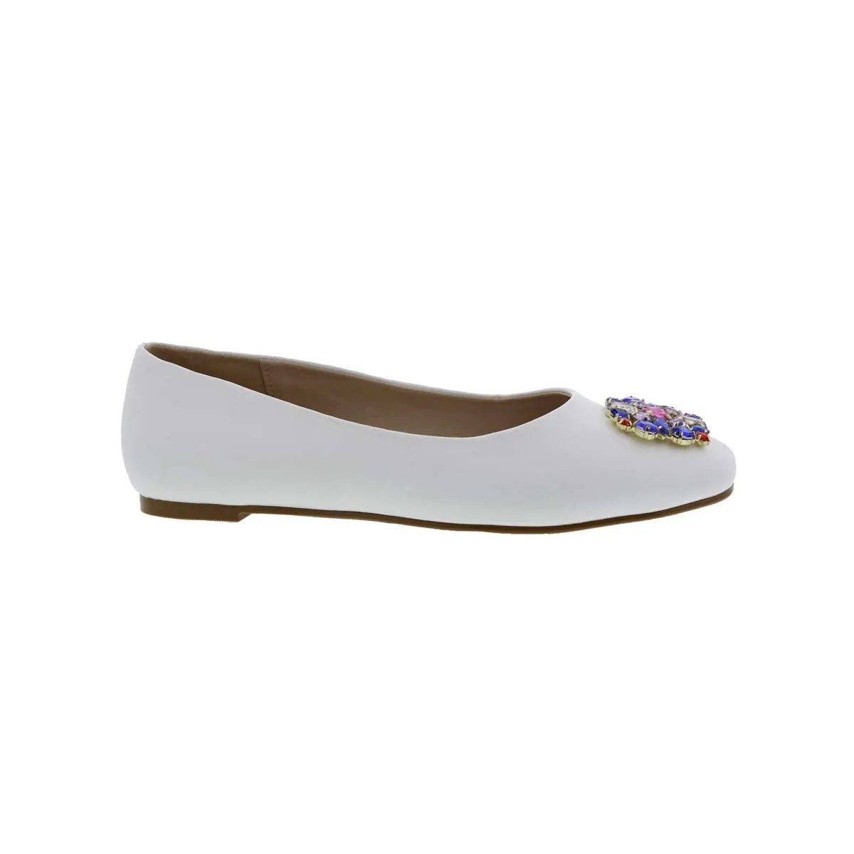 Bellini Sybil Women Slip-on Flat Shoes In White Smooth Flat Shoes Size 4
