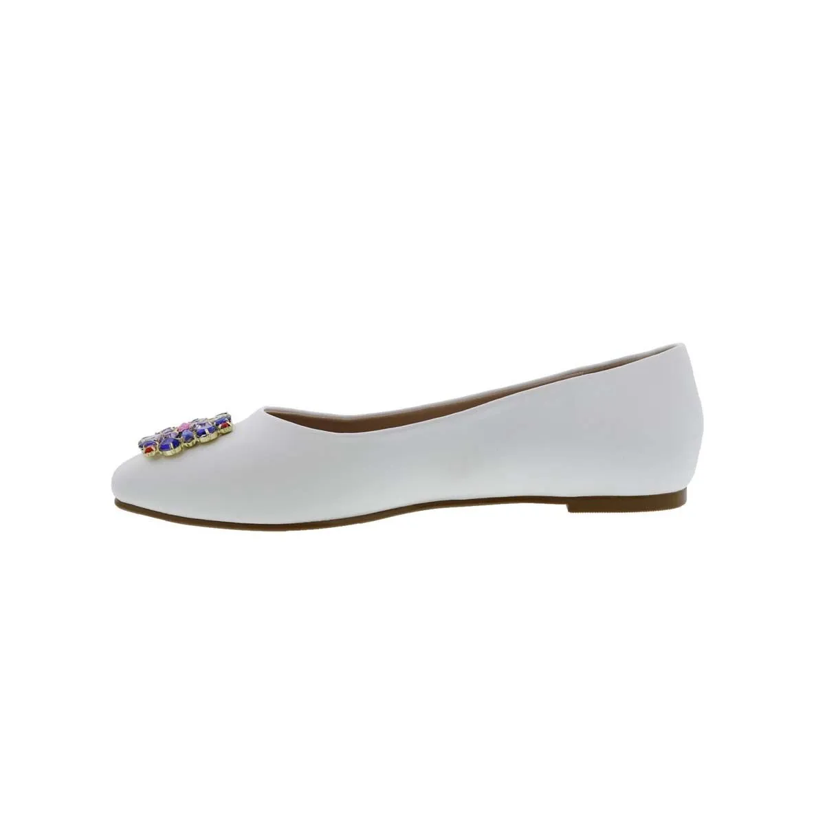 Bellini Sybil Women Slip-on Flat Shoes In White Smooth Shoes That Help With Flat Feet