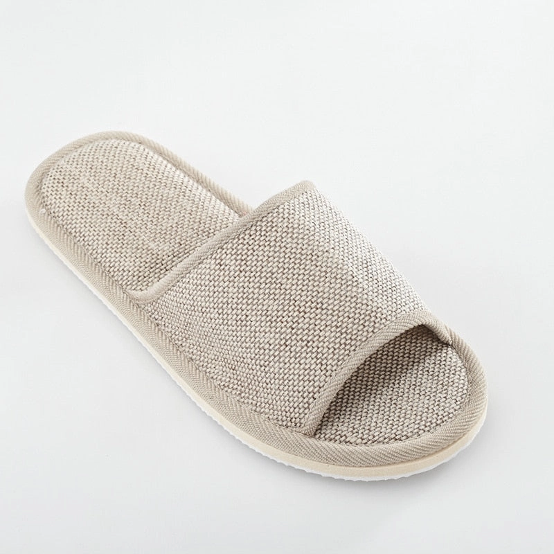 Natural Flax Home Slippers Japanese Zori Slippers