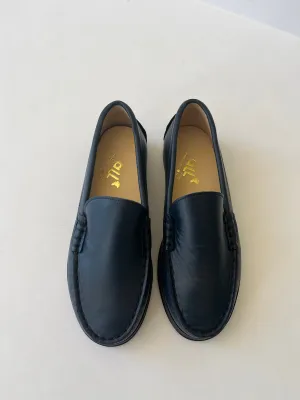 Navy leather loafer Miu Miu Loafers Sale
