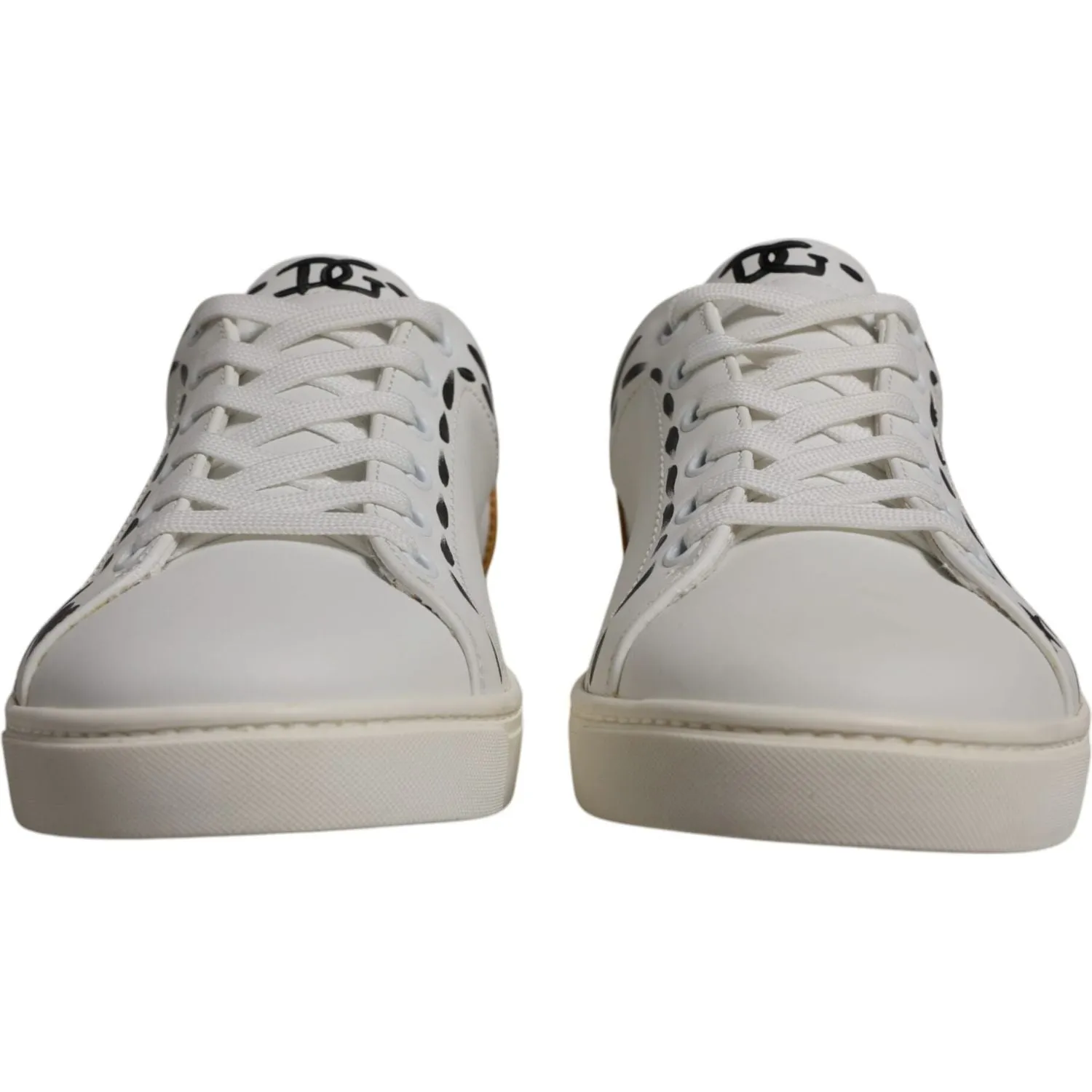 Dolce & Gabbana White Suede Leather Low Top Sneakers Shoes Casual Bootcut Shoes