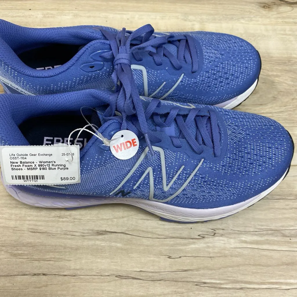 Most Supportive Running Shoes New Balance - Women's Fresh Foam X 880v12 Running Shoes - MSRP $180: Blue Purple-women-W11 Wide