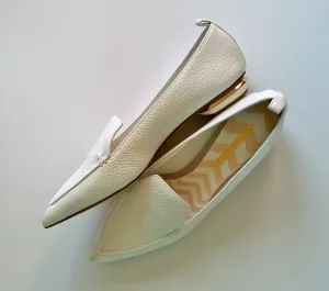 Nicholas Kirkwood Beya Loafers in White Leather Flats Toe Loafers