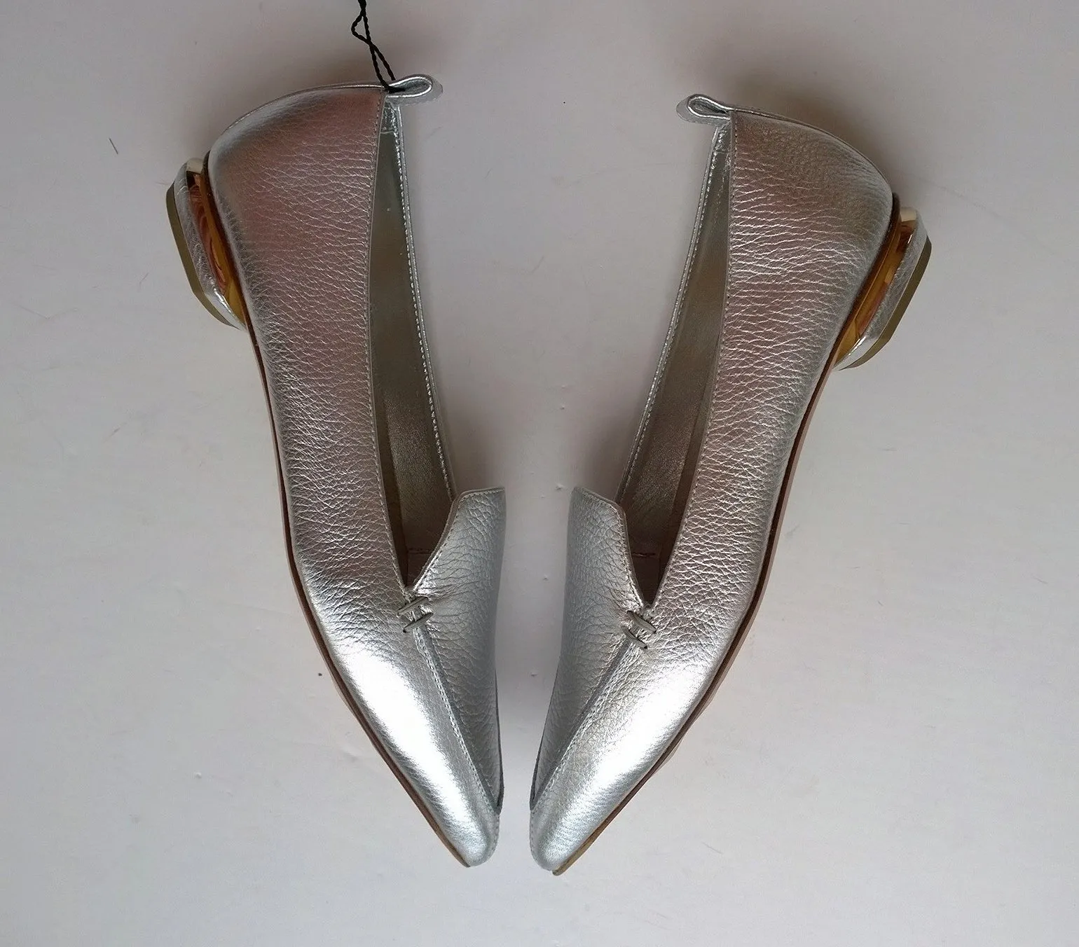 Nicholas Kirkwood Beya Silver Loafers sale flats shoes Gomma Loafers