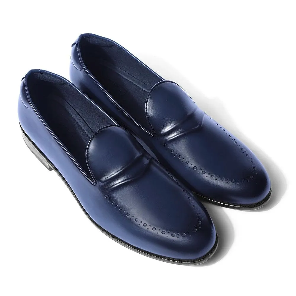 Nicoh - Blue Broge Loafers Block Heeled Loafers