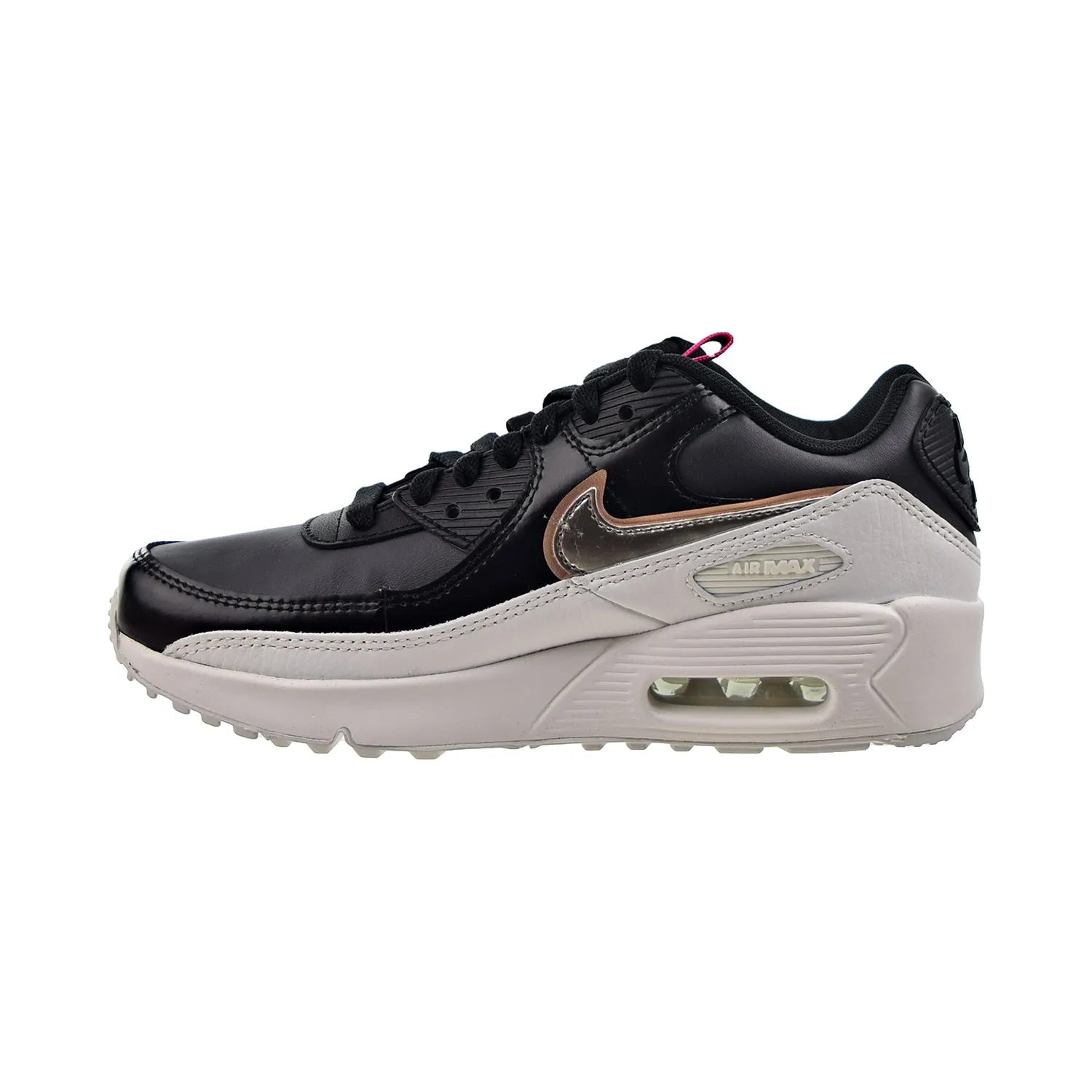 Casual Skateboarding Shoes Nike Air Max 90 LTR SE (GS) Big Kids' Size Off Noir-Metallic Pewter-Black