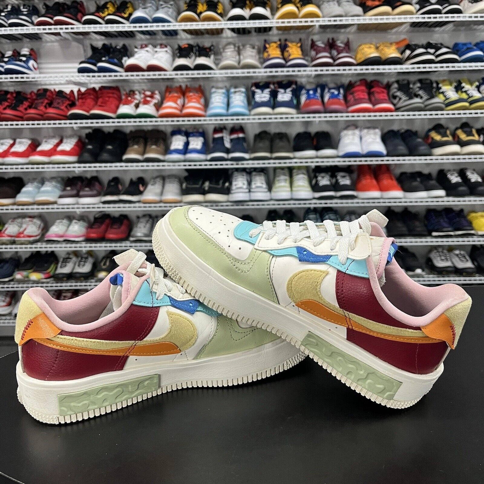 Nike Air Force 1 Fontanka Sail Multi Womans  Shoe DO6719-100 Men's Size 9.5 Asics Fuzex Shoes