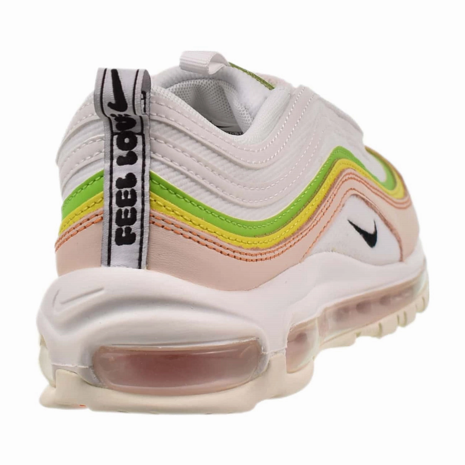 Nike Air Max 97 "Feel Love" Women's Shoes White-Pearl Pink-Black Best Asics Shoes For Achilles Tendonitis