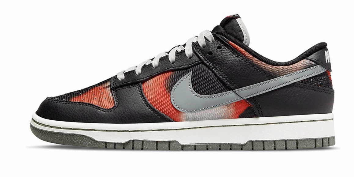 Asic Gel Running Shoes Nike Dunk Low "Black Red Graffiti"