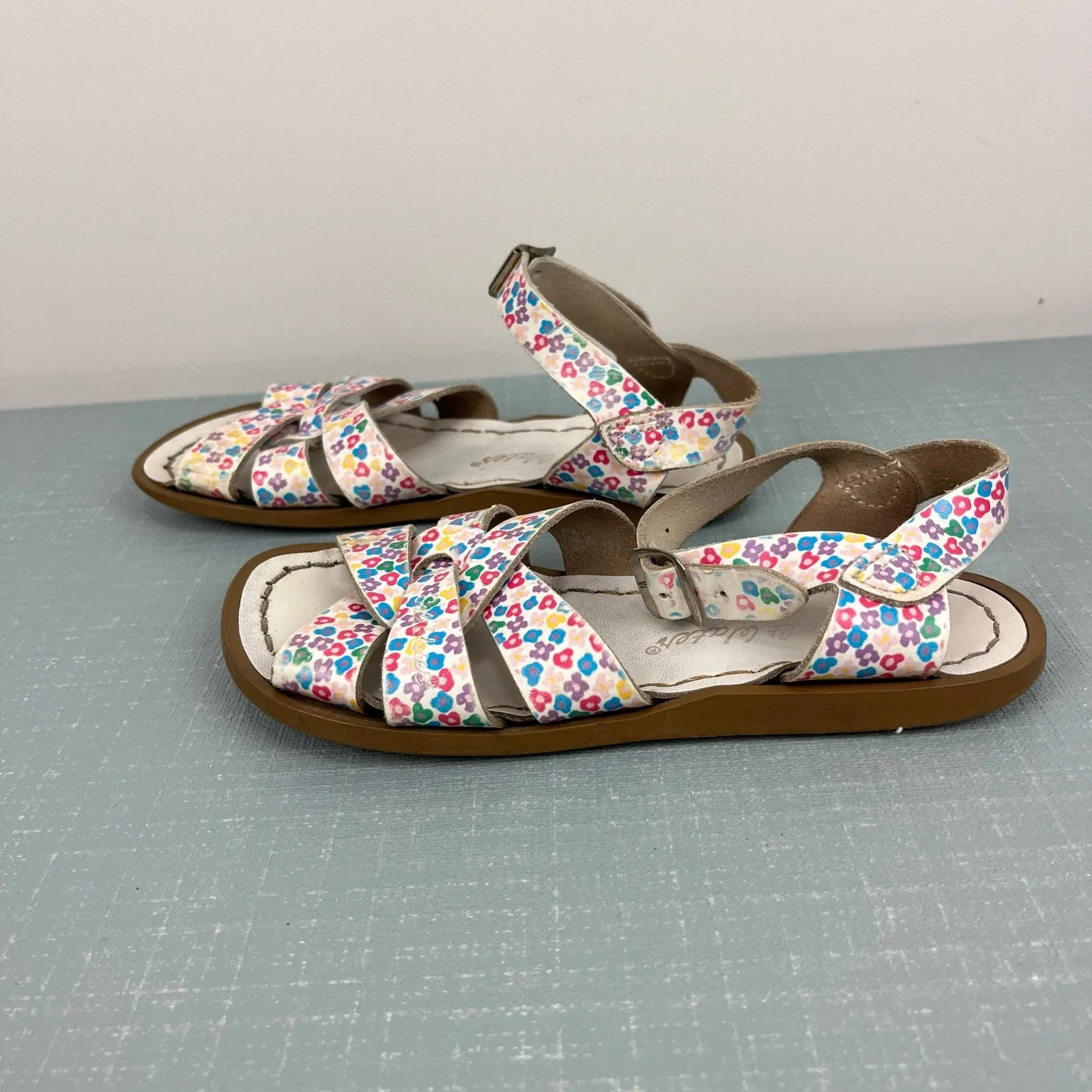 Salt Water Original Girls Floral Leather Sandals 13 Luna Sandals