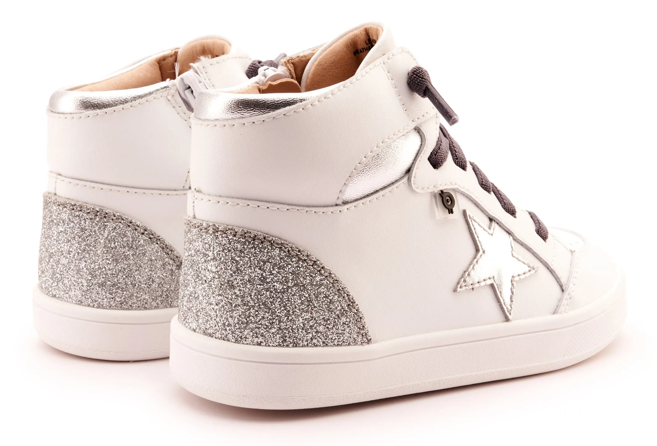 Old Soles Girl's 1003 Starling Casual Shoes - Snow / Silver / Glam Argent / White Sole Dunk High Retro Se Split Casual Shoes