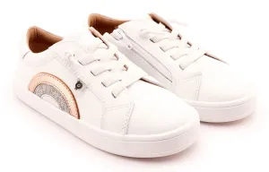 Old Soles Girl's 1010 Girl's Rainbow Jumpa Casual Shoes - Snow / Copper Best Casual Shoes For Wide Feet