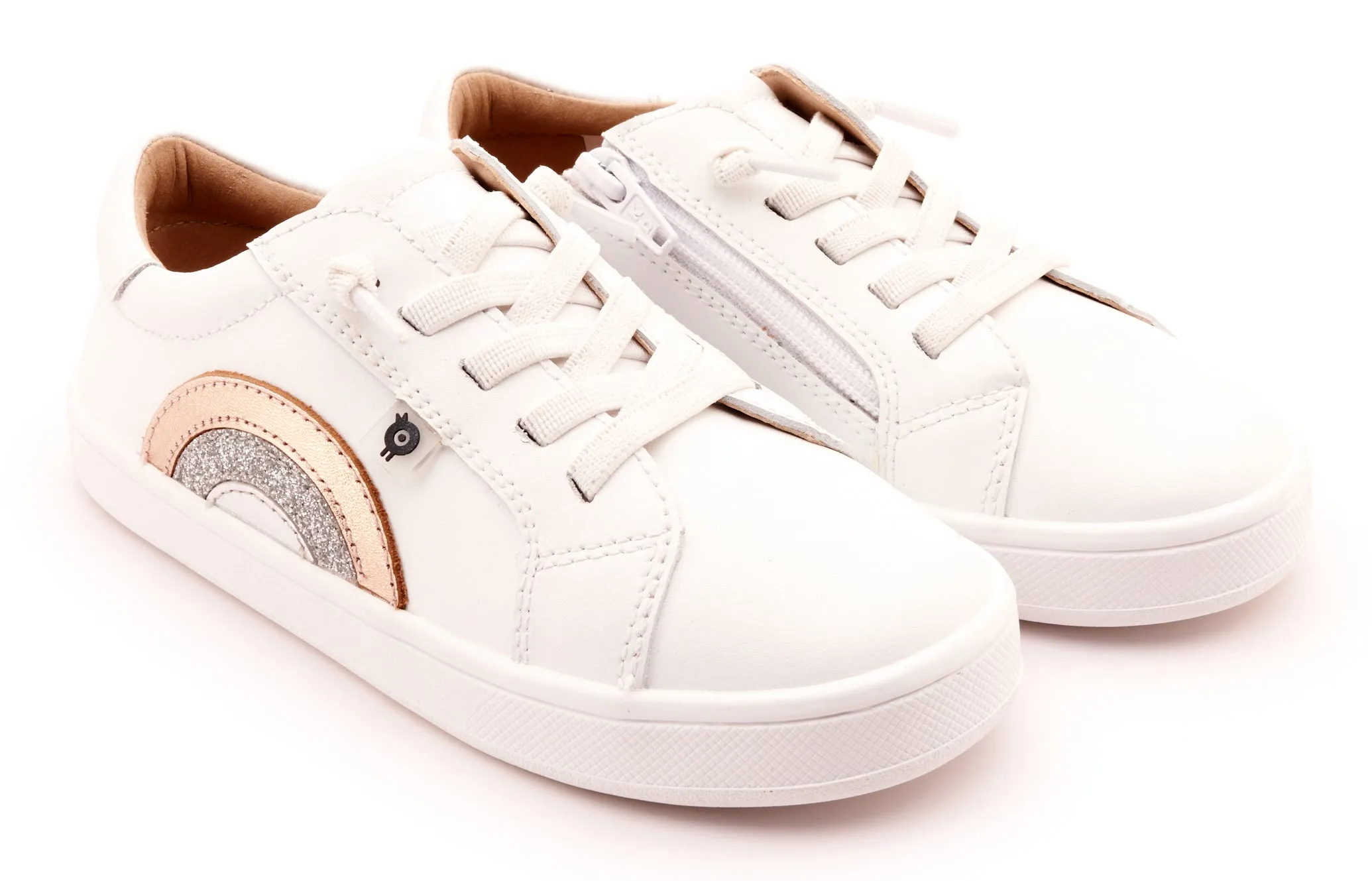 Casual Big Size Shoes Online Old Soles Girl's 1010 Girl's Rainbow Jumpa Casual Shoes - Snow / Copper