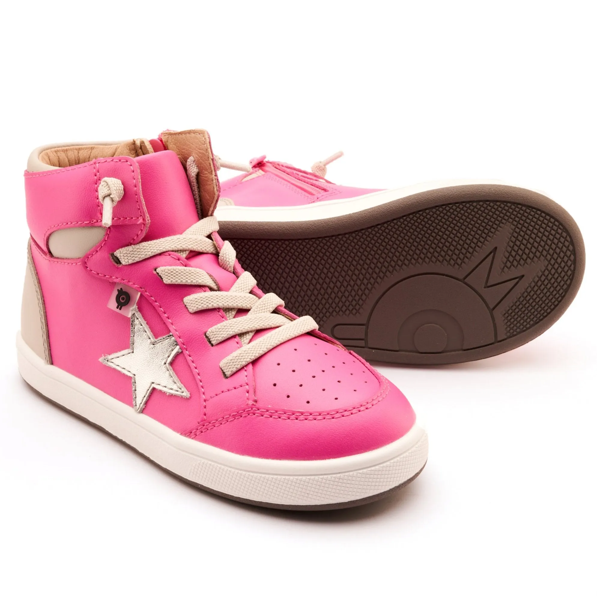 Casual Zip Shoes Old Soles Girl's and Boy's Starling Casual Shoes - Rosy / Gris / Silver
