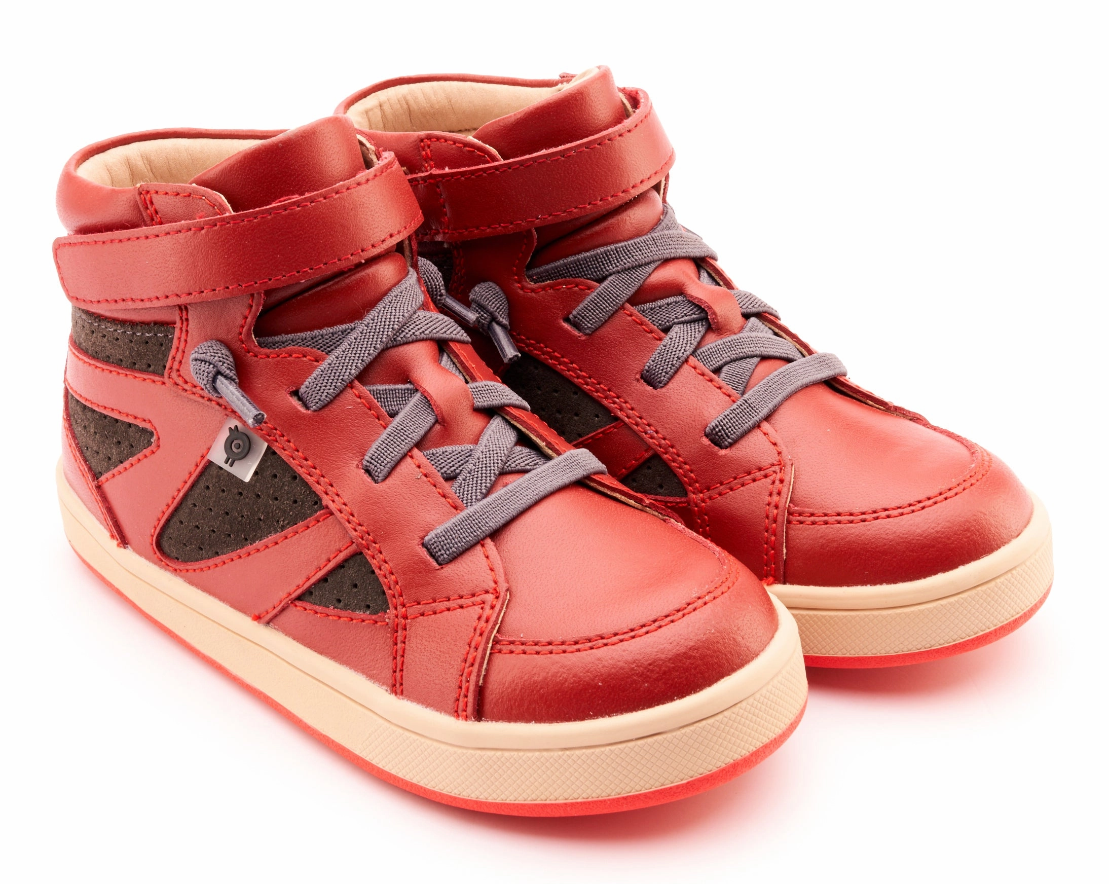 High Cut Casual Shoes Old Soles Boy's & Girl's 1004 Sole Base Casual Shoes - Red / Dark Grey Suede / Natural Red Sole