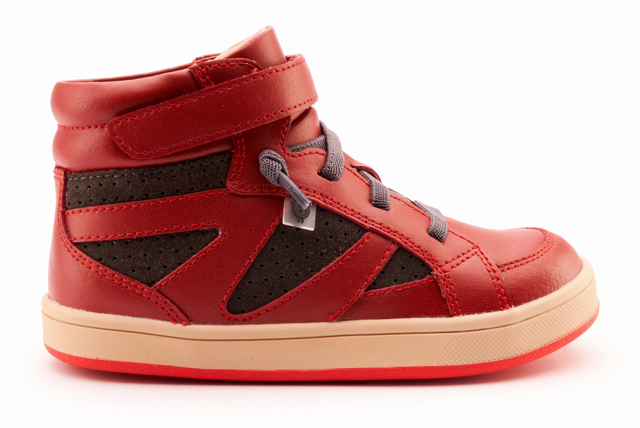 Old Soles Boy's & Girl's 1004 Sole Base Casual Shoes - Red / Dark Grey Suede / Natural Red Sole Fall Shoes Casual