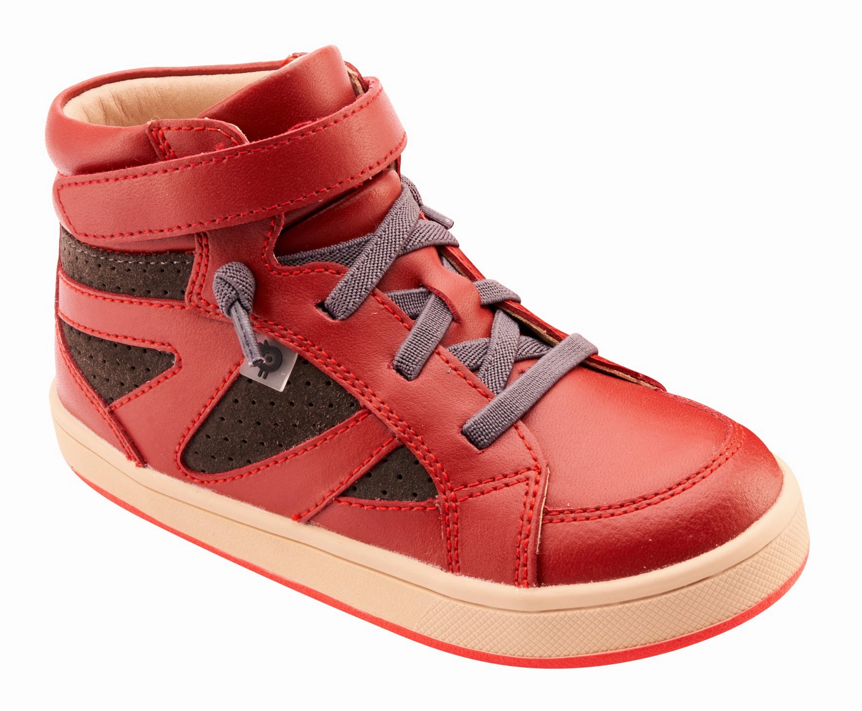 Old Soles Boy's & Girl's 1004 Sole Base Casual Shoes - Red / Dark Grey Suede / Natural Red Sole Classic Leather Legacy Az Casual Shoes