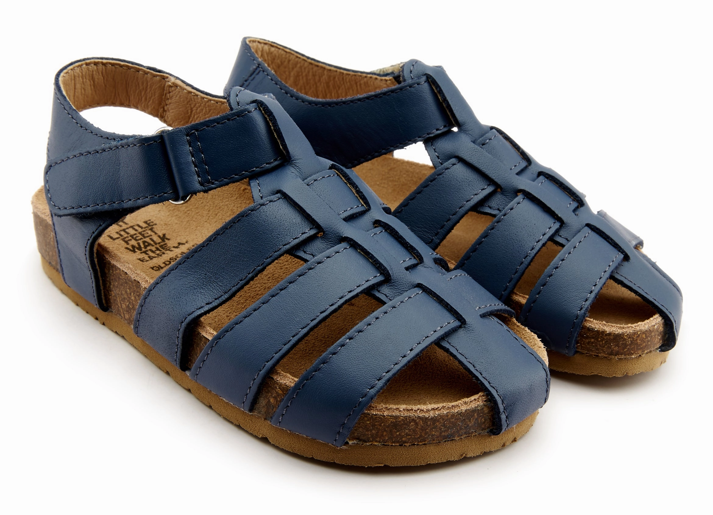 Old Soles Boy's Roadstar Fisherman Leather Sandals, Petrol Running Flat Shoes