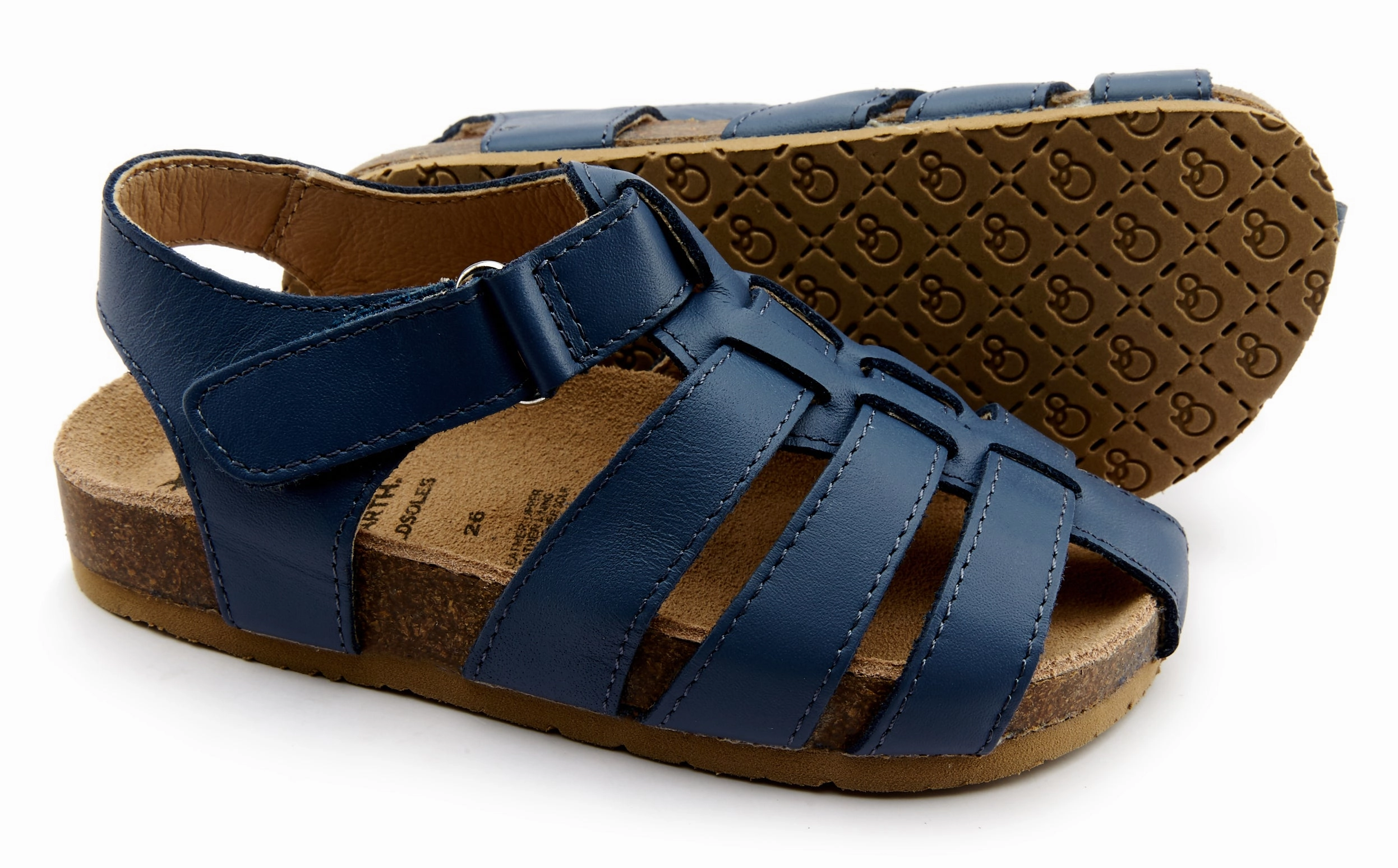 Old Soles Boy's Roadstar Fisherman Leather Sandals, Petrol Flat Foot Pronation Running Shoes