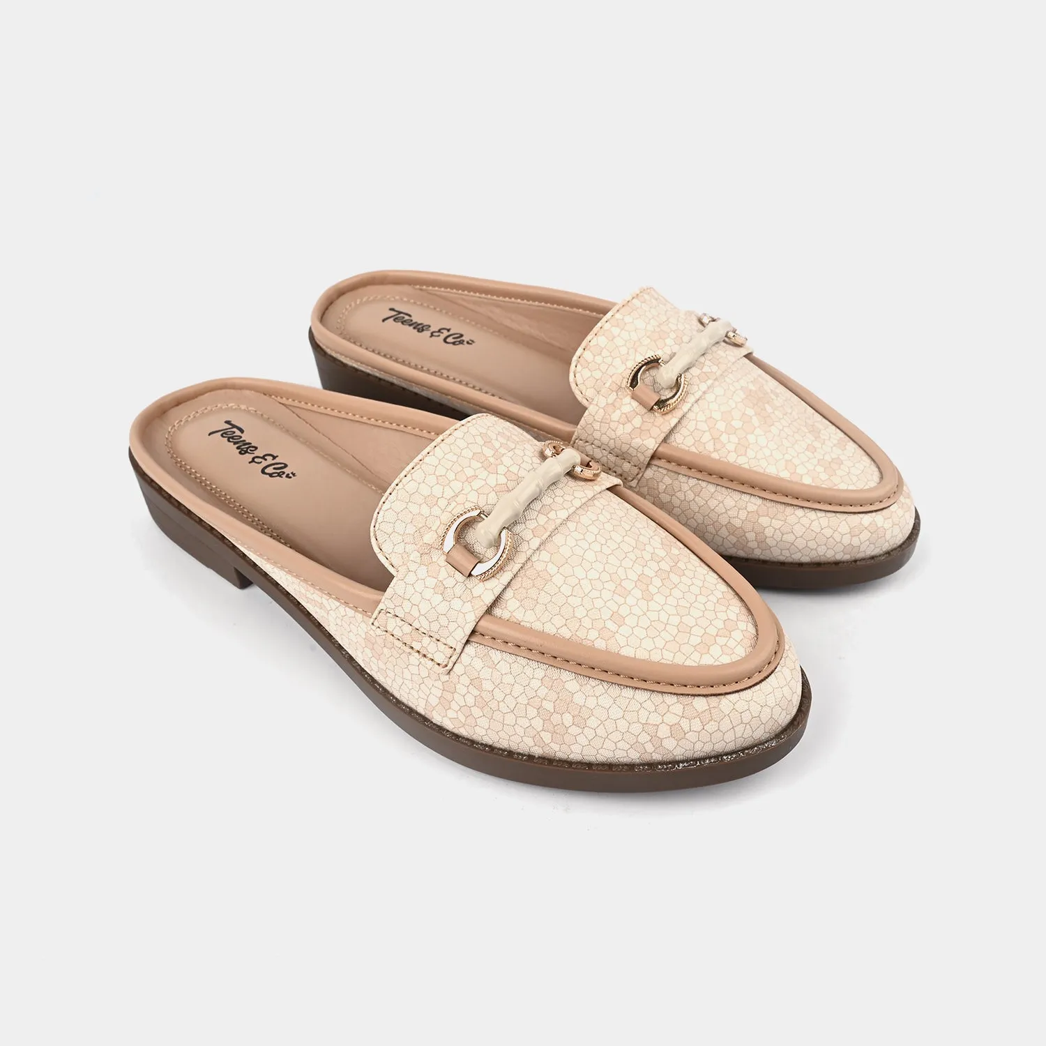 Teens Girls Loafers OS-14-BEIGE Baudoin And Lange Loafers