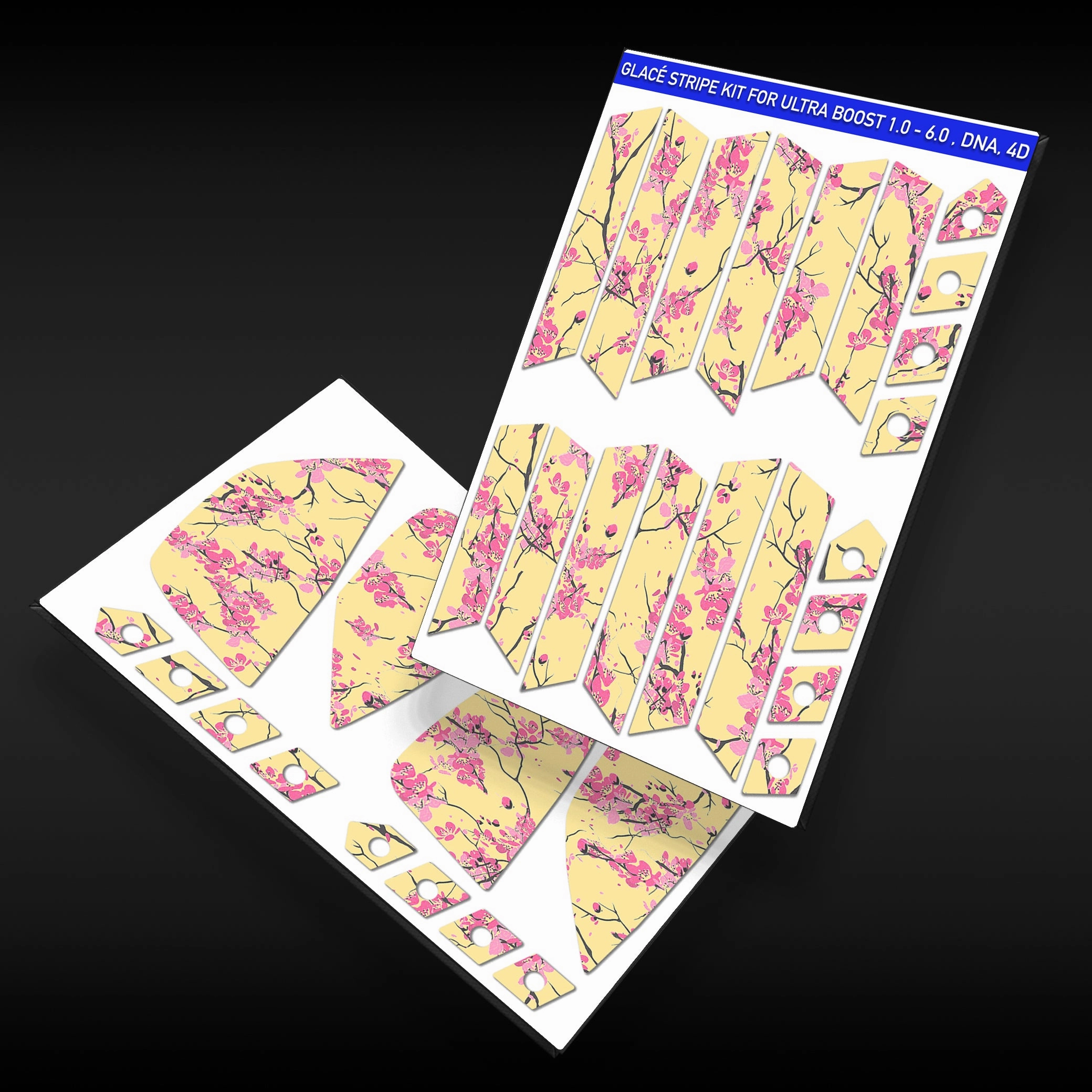 Pale Yellow Cherry Stripes for Ultra Boost Adidas Barreda Shoes