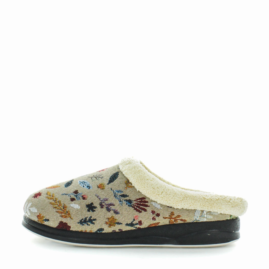Panda Endy Women's Slippers - Beige Embroidery Shoes And Slippers