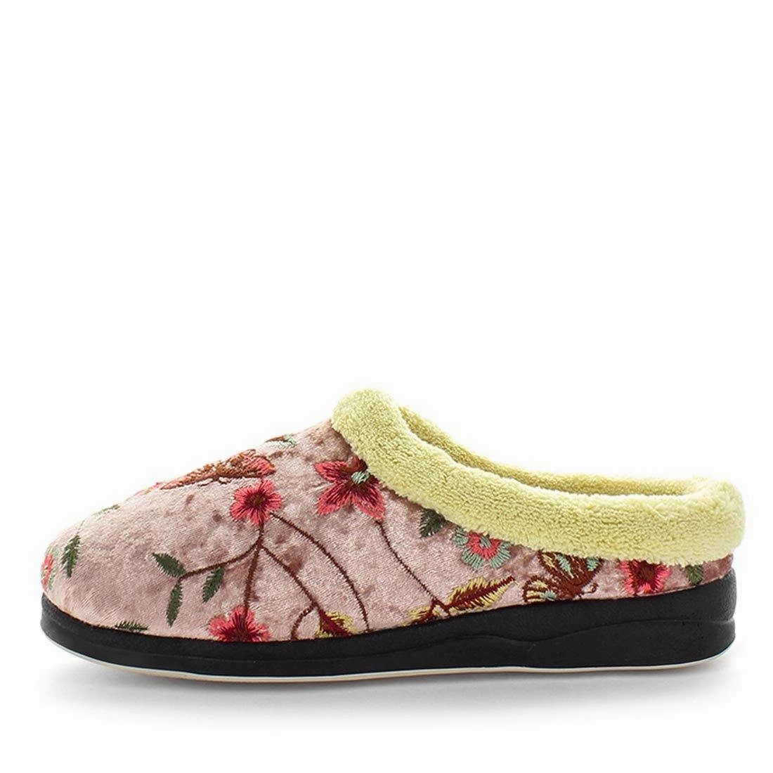 Panda Endy Women's Slippers - Heather Embroidery Black Slides