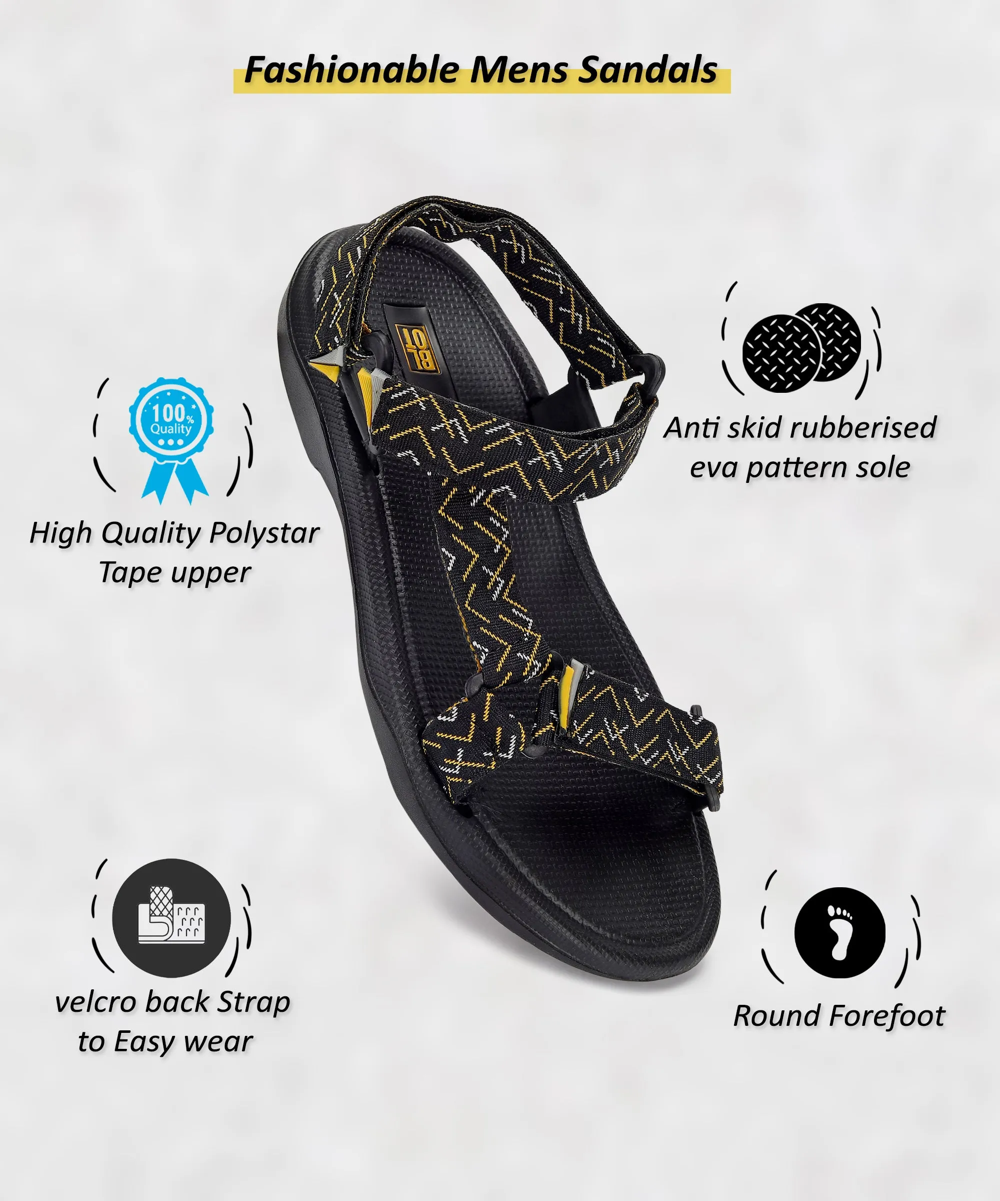 Paragon Blot EVK1416G Men Stylish Sandals | Comfortable Sandals for Daily Outdoor Use | Casual Formal Sandals with Cushioned Soles Tortoise Sandals