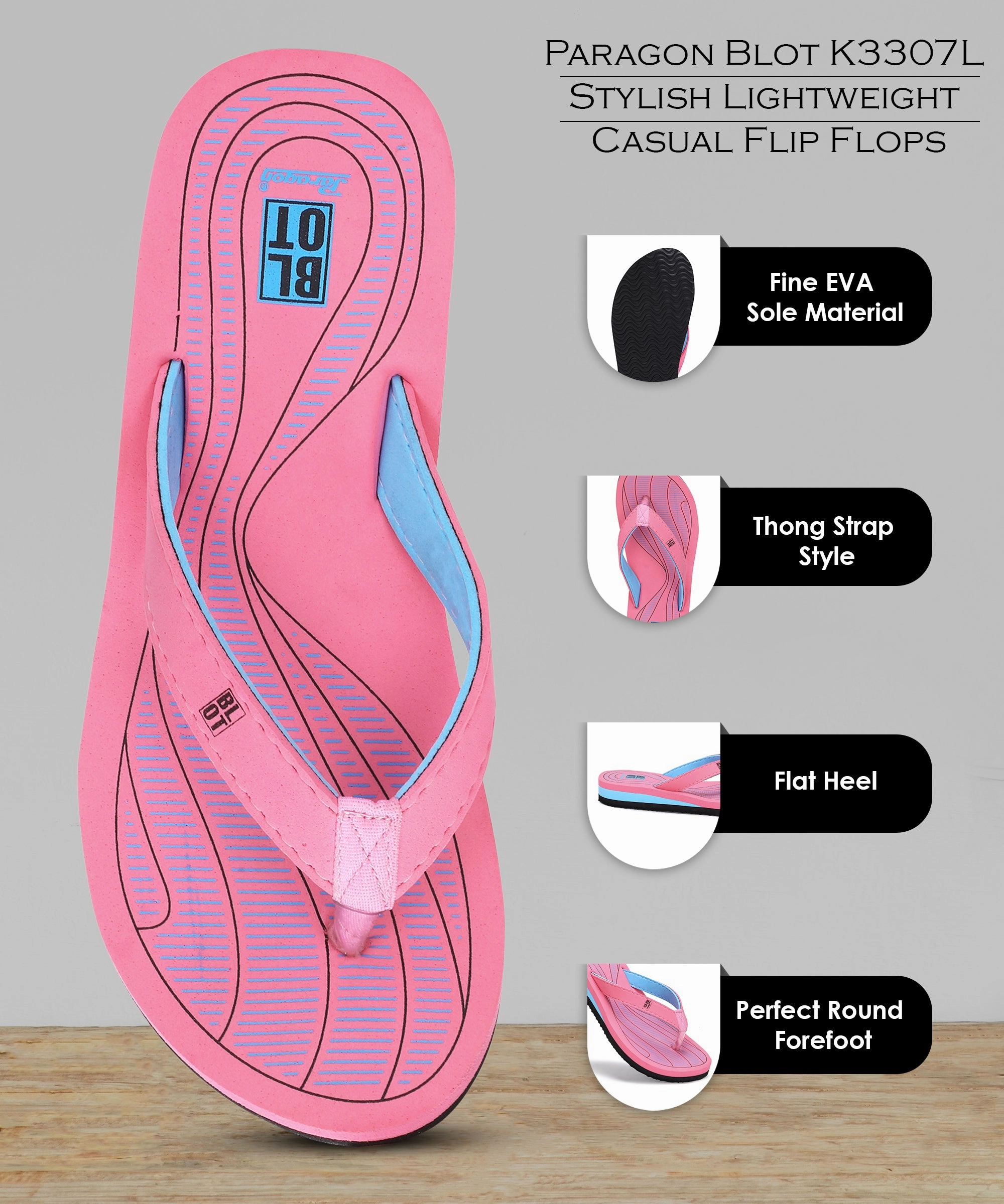 Paragon Blot K3307L Women Slippers | Lightweight Flipflops for Indoor & Outdoor | Casual & Comfortable | For Everyday Use Youth Rainbow Flip Flops