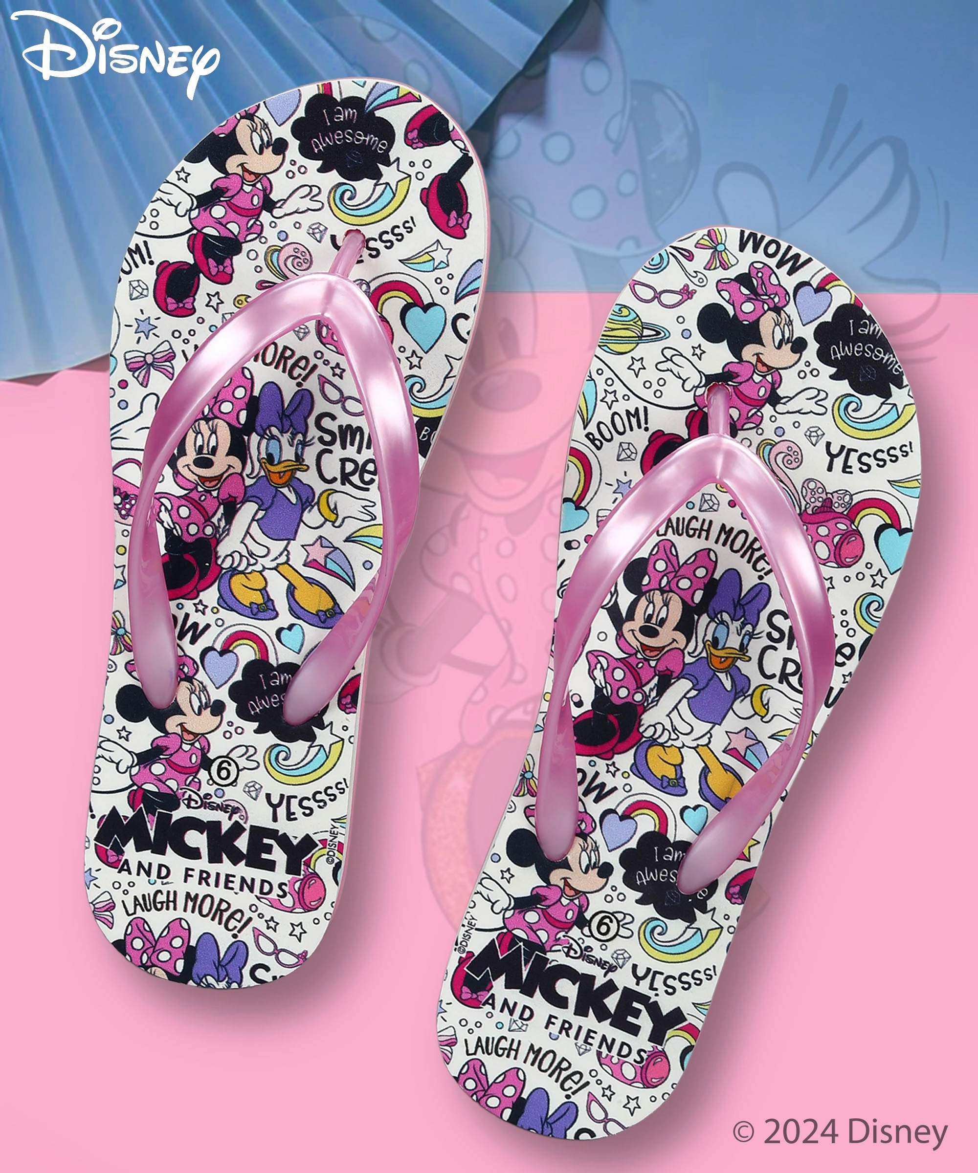 Paragon DK3743L Women's Pink Sliders with Cushioned Sole for Everyday Use Big Joe Turner Flip Flop And Fly