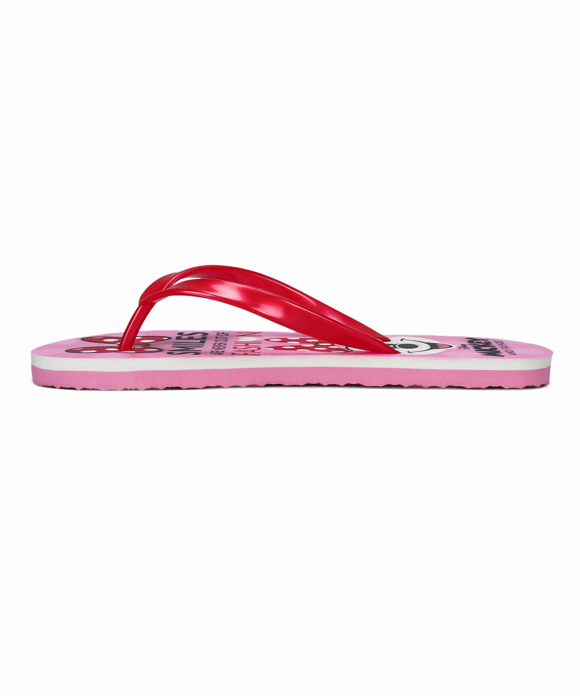 Paragon DK3743L Women's Red Sliders with Cushioned Sole for Everyday Use Flip Flops With Straps