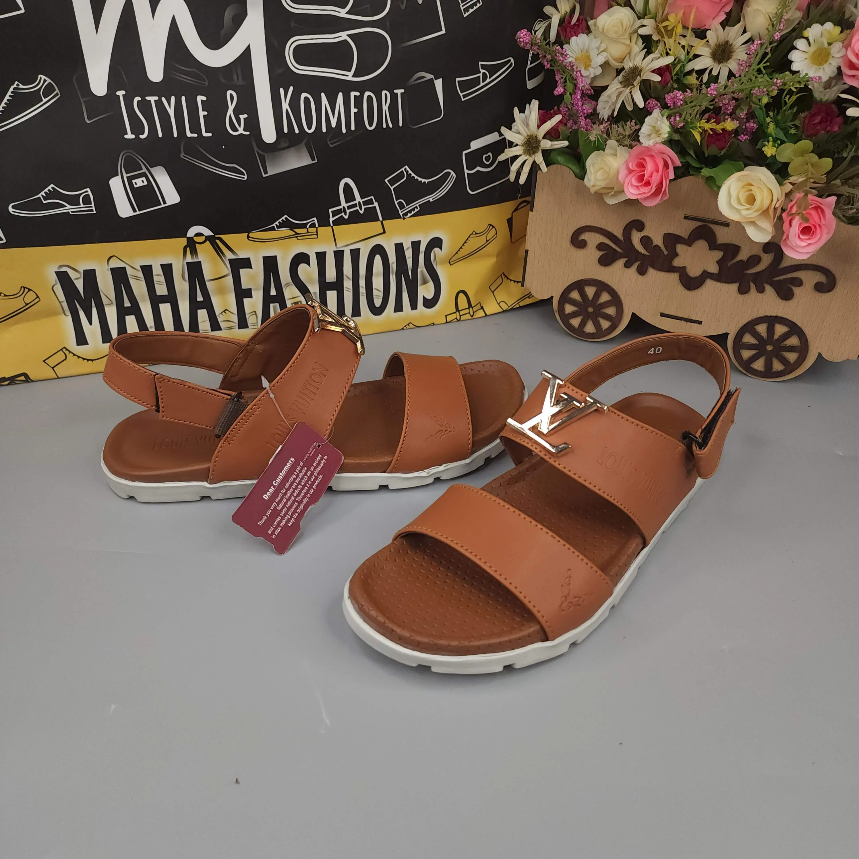 Camel Sandals with Golden Buckle Sandals Bahamas Locations