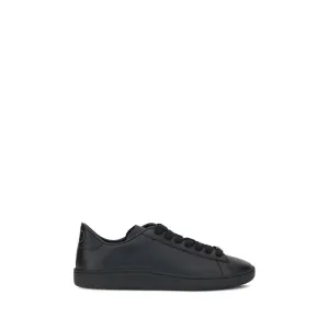 Tie Up Shoes Flat Valentino Garavani Black Calf Leather Bos Taurus Low Top Sneakers