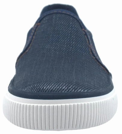Casual Walking Shoe Geox Boy's and Girl's Kilwi Denim and Brown Canvas Slip-On Sneaker