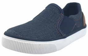 Geox Boy's and Girl's Kilwi Denim and Brown Canvas Slip-On Sneaker Best Casual Shoes For Gym