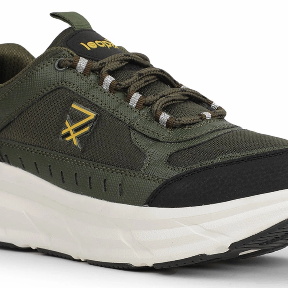 Leap7x Sports Olive Green Running Shoes For Mens MOUNT-E By Liberty Cleaning Running Shoes