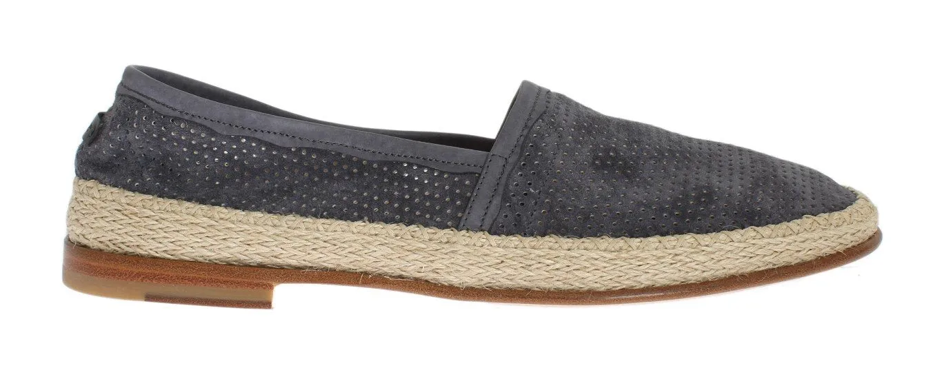 Loafers Seafood Grill Gray Suede Breathable Logo Loafers