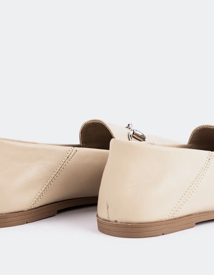 Phyllis Taupe Leather Stability Shoes Flat Feet