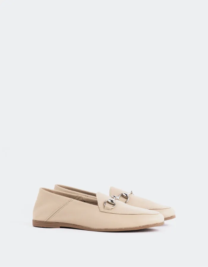 Cute Shoes Flat Phyllis Taupe Leather