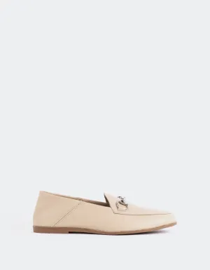 Phyllis Taupe Leather Flat Toe Shoes