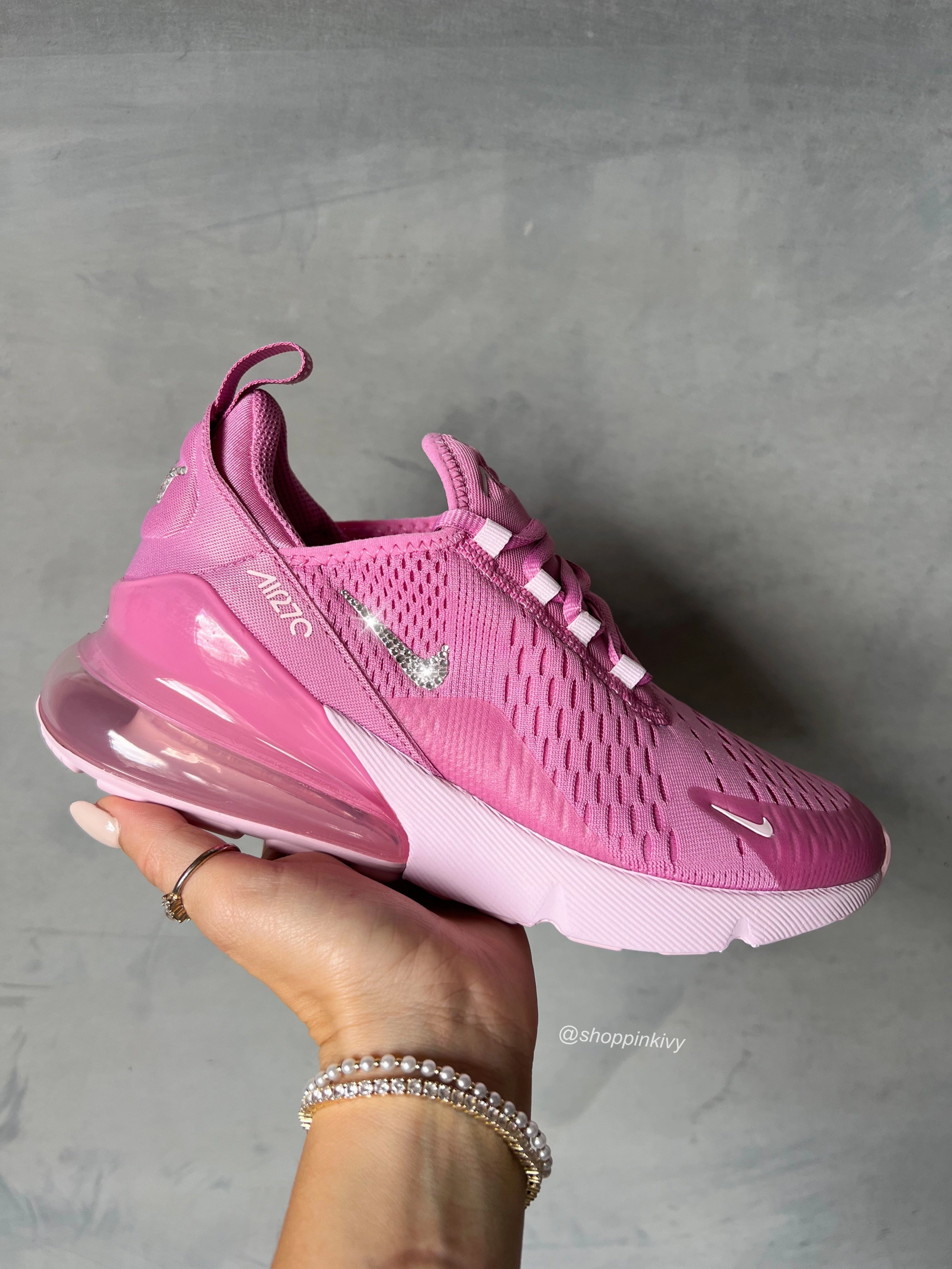 Pink Swarovski Nike Womens Girls Air 270 Asics Trail Scout 3 Trail Running Shoes